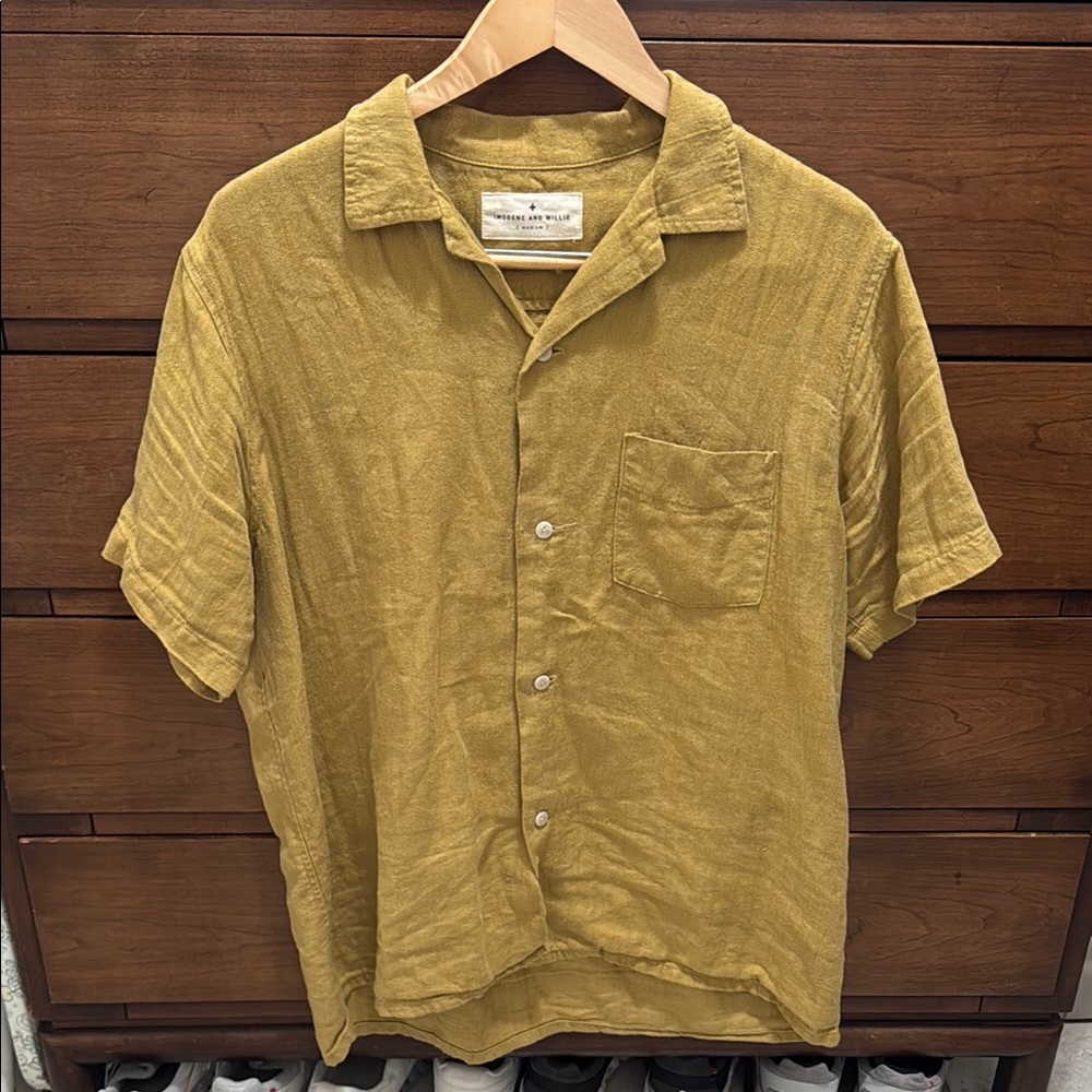 Imogene + Willie Serra Camp Shirt. Mens. Gold.
